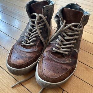 Preloved men’s Bullboxer UK Men's Brown High-Top Casual boot Sneakers SZ 9!!
